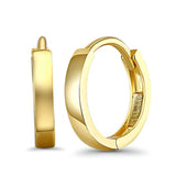 14K Yellow Gold Square Tube Small Huggies Earrings (11mm) Best Anniversary Birthday Gift