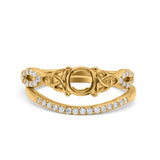 14K Yellow Gold 0.21ct Round 6mm G SI Semi Mount Diamond Engagement Bridal Wedding Ring