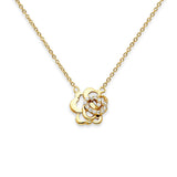 14K Yellow Gold CZ Necklace 17" + 1" Extension