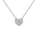 14K White Gold Micro Pave CZ Necklace 17" + 1" Extension