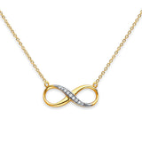  Two Tone Gold CZ Infinity Necklace