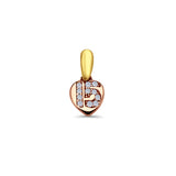 14K Tri Color Gold 15 Years Pendant 14mmX7mm 0.7 grams