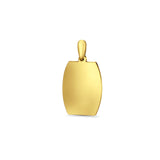 14K Yellow Gold Engravable Oval-Square Pendant 26mmX14mm 2.0 grams