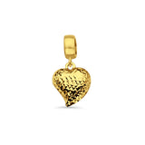 14K Yellow Gold Heart Charm for Mix&Match Pendant 20mmX10mm 0.7 grams