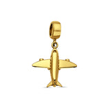 14K Yellow Gold Air Plane Charm for Mix&Match Pendant 22mmX16mm 1.9 grams