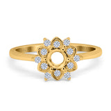 14K Yellow Gold 0.17ct Round 6mm G SI Semi Mount Diamond Engagement Wedding Ring