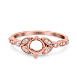14K Rose Gold 0.12ct Round 6mm G SI Semi Mount Diamond Engagement Wedding Ring