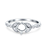 14K White Gold 0.12ct Round 6mm G SI Semi Mount Diamond Engagement Wedding Ring