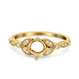 14K Yellow Gold 0.12ct Round 6mm G SI Semi Mount Diamond Engagement Wedding Ring