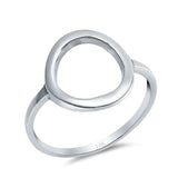 14K White Gold Circle O Simple Plain Open Ring Wedding Band (14mm)