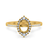 14K Yellow Gold Oval Semi Mount 0.32ct Diamond Engagement Ring