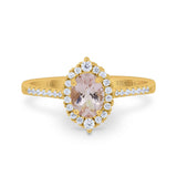 14K Yellow Gold 1.53ct Oval Natural Morganite G SI Diamond Engagement Ring Size 6.5