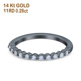 14K Black Gold 0.28ct Diamond Round Half Eternity 1.9mm Band Engagement Ring Size 6.5