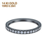 14K Black Gold 0.28ct Diamond Half Eternity Round 2mm Stacking Band Engagement Ring Size 6.5