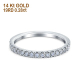 14K White Gold 0.28ct Diamond Half Eternity Round 2mm Stacking Band Engagement Ring Size 6.5