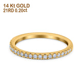 14K Yellow Gold 0.20ct Diamond Half Eternity Round 1.8mm Band Engagement Ring Size 6.5