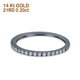 14K Black Gold 0.20ct Diamond 1.5mm Wedding Band Half Eternity Ring Size 6.5