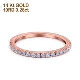 14K Rose Gold 0.28ct Diamond Half Eternity 1.7mm Wedding Band Ring Size 6.5