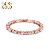 14K Rose Gold 0.24ct Diamond 1.5mm Wedding Band Full Eternity Ring Size 6.5