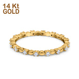 14K Yellow Gold 0.24ct Diamond 1.5mm Wedding Band Full Eternity Ring Size 6.5