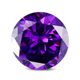 (Pack of 5) Round Simulated Amethyst CZ