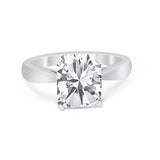 Solitaire Wedding Ring Simulated Cubic Zirconia 925 Sterling Silver