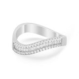 Curved Thumb Ring Baguette Eternity Round Simulated CZ 925 Sterling Silver