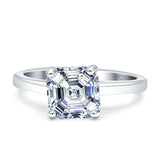 Asscher Cut Vintage Style Solitaire Ring 925 Sterling Silver Wholesale