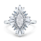 Art Deco Marquise Engagement Ring Cubic Zirconia 925 Sterling Silver Wholesale