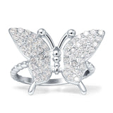 Butterfly Ring Beaded Band Cubic Zirconia Solid 925 Sterling Silver Wholesale
