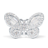 Cluster Butterfly Ring Baguette Cubic Zirconia 925 Sterling Silver Wholesale