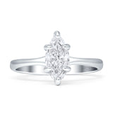 Marquise 6X12 Solitaire Ring Cubic Zirconia 925 Sterling Silver Wholesale