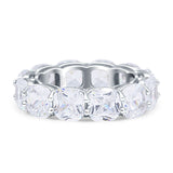 Stackable Wedding Band Cushion Eternity Cubic Zirconia 925 Sterling Silver Wholesale