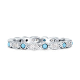 Full Eternity Stackable Band 2.6mm Tarquise Cubic Zirconia 925 Sterling Silver Wholesale