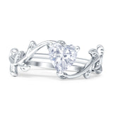 Heart Leaf Art Deco Promise Ring Cubic Zirconia 925 Sterling Silver wholesale