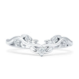 Curved Contour Leaves Band Cubic Zirconia 925 Sterling Silver Wholesale