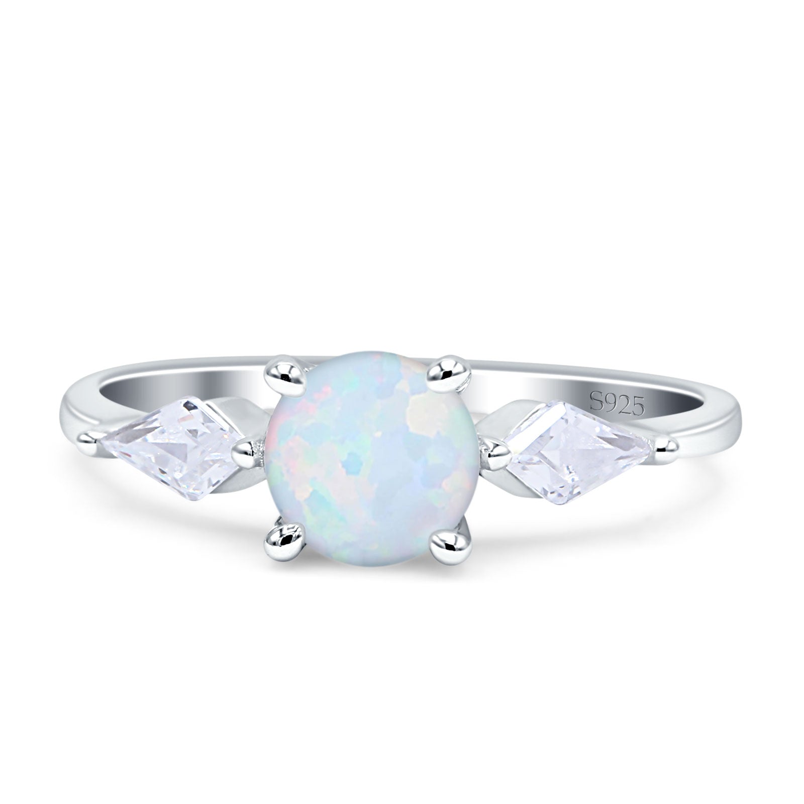 Opal Ring - Round Cut Pearl White Opal Ring - 925 Sterling Silver Ring –  The Opal Dealer