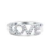 Love Ring Wedding Engagement Eternity Band Simulated CZ 925 Sterling Silver (6mm)