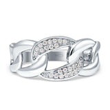 Link Ring Cubic Zirconia 925 Sterling Silver Wholesale