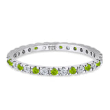 Stackable Full Eternity Ring Peridot & Cubic Zirconia 925 Sterling Silver Wholesale