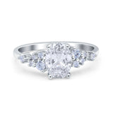 Oval Art Deco Bridal Wedding Engagement Ring Simulated Cubic Zirconia 925 Sterling Silver