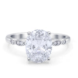 Solitaire Accent Oval Engagement Ring Cubic Zirconia 925 Sterling Silver Wholesale