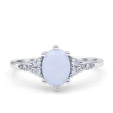 Oval Art Deco Statement Ring Lab Created White Opal 925 Sterling Silver Wholesale