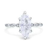 Solitaire Marquise Engagement Ring Cubic Zirconia 925 Sterling Silver Wholesale