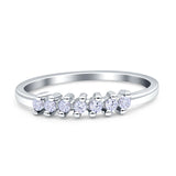 Round Dazzling Eternity Wedding Band Cubic Zirconia 925 Sterling Silver Wholesale