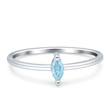 Solitaire Marquise Engagement Ring Simulated Aquamarine 925 Sterling Silver Wholesale