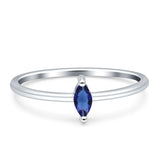 Solitaire Marquise Engagement Ring Simulated Blue Sapphire 925 Sterling Silver Wholesale