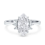 Vintage Marquise Engagement Ring Simulated Cubic Zirconia 925 Sterling Silver Wholesale