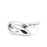 Snake Petite Dainty Promise Ring Simulated Black Agate Band Oxidized 925 Sterling Silver