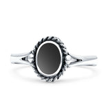 Oval New Design Thumb Ring Statement Fashion Oxidized Simulated Black Agate Solid 925 Sterling Silver